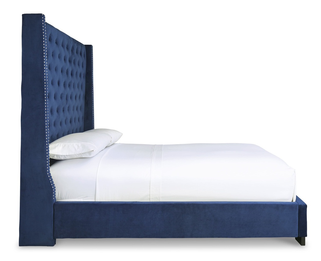 Ashley Coralayne Upholstered Queen Bed - Blue with Foundation M98