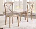 Ashley Ambrosh Dining Uph Side Chair (2/Cn) - Light Brown