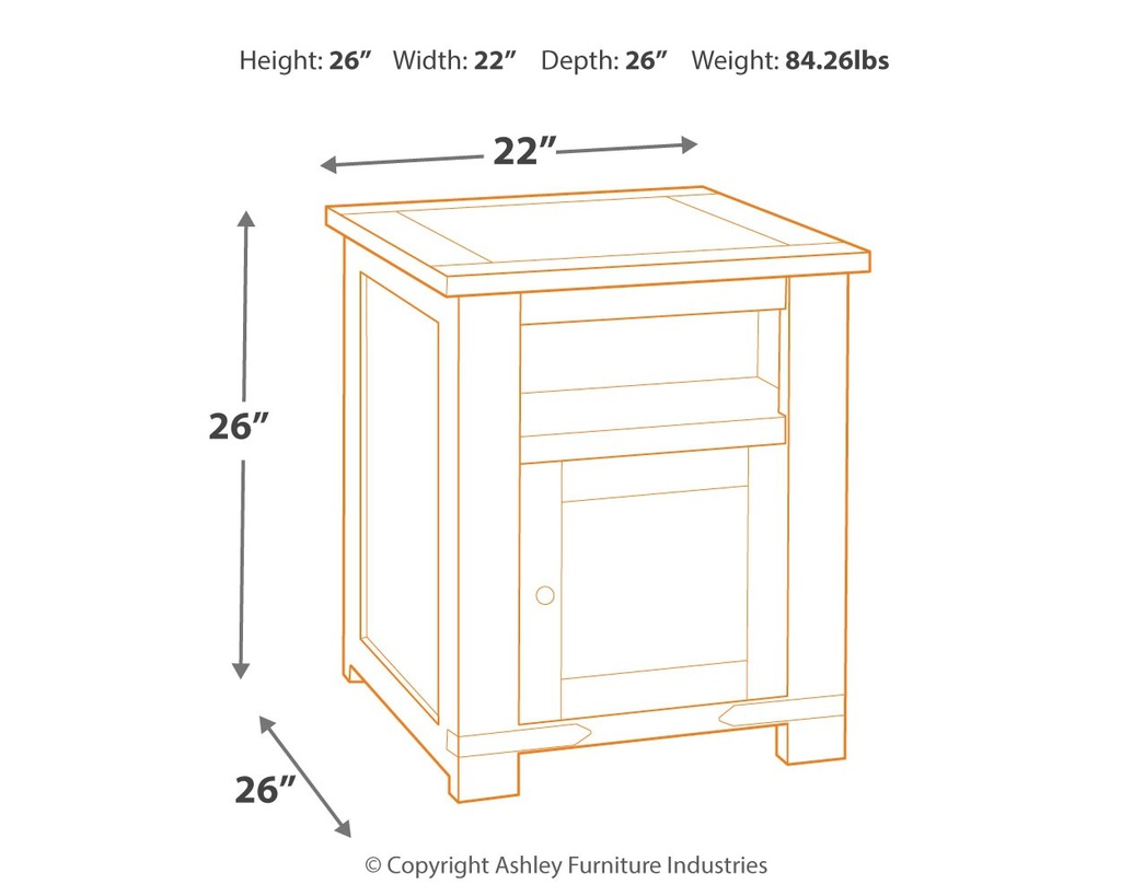 Ashley Budmore Rectangular End Table - Brown