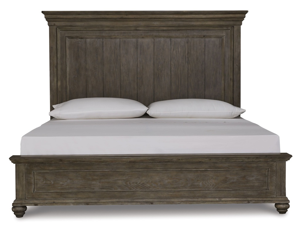 Ashley Johnelle Queen Panel Bed with Storage Bench with slats - Gray