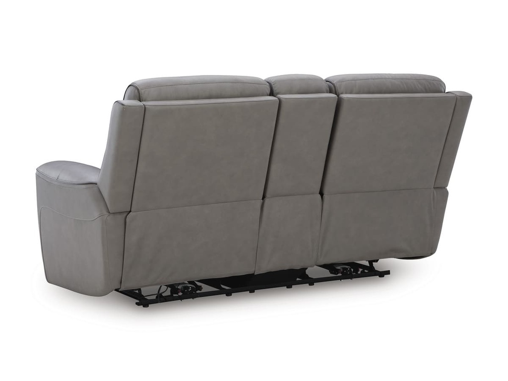 Ashley 5Z-Relaxation Dual Power Leather Reclining Loveseat with Console