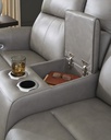 Ashley 5Z-Relaxation Dual Power Leather Reclining Loveseat with Console