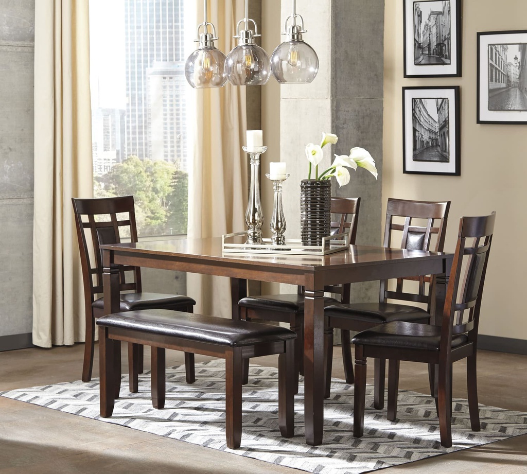 Ashley Bennox Dining Room Table Set (6/CN) - Brown