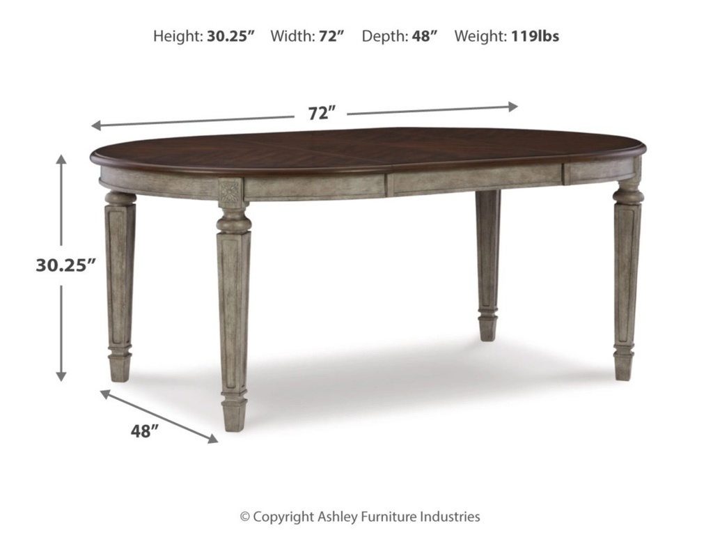 Ashley Lodenbay Oval Dining Room EXT Table - Two-tone