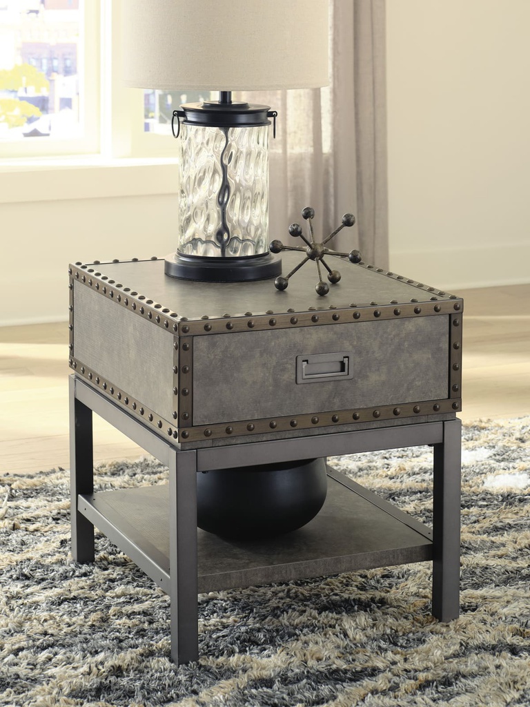 Ashley Derrylin Rectangular End Table - Brown