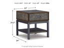 Ashley Derrylin Rectangular End Table - Brown