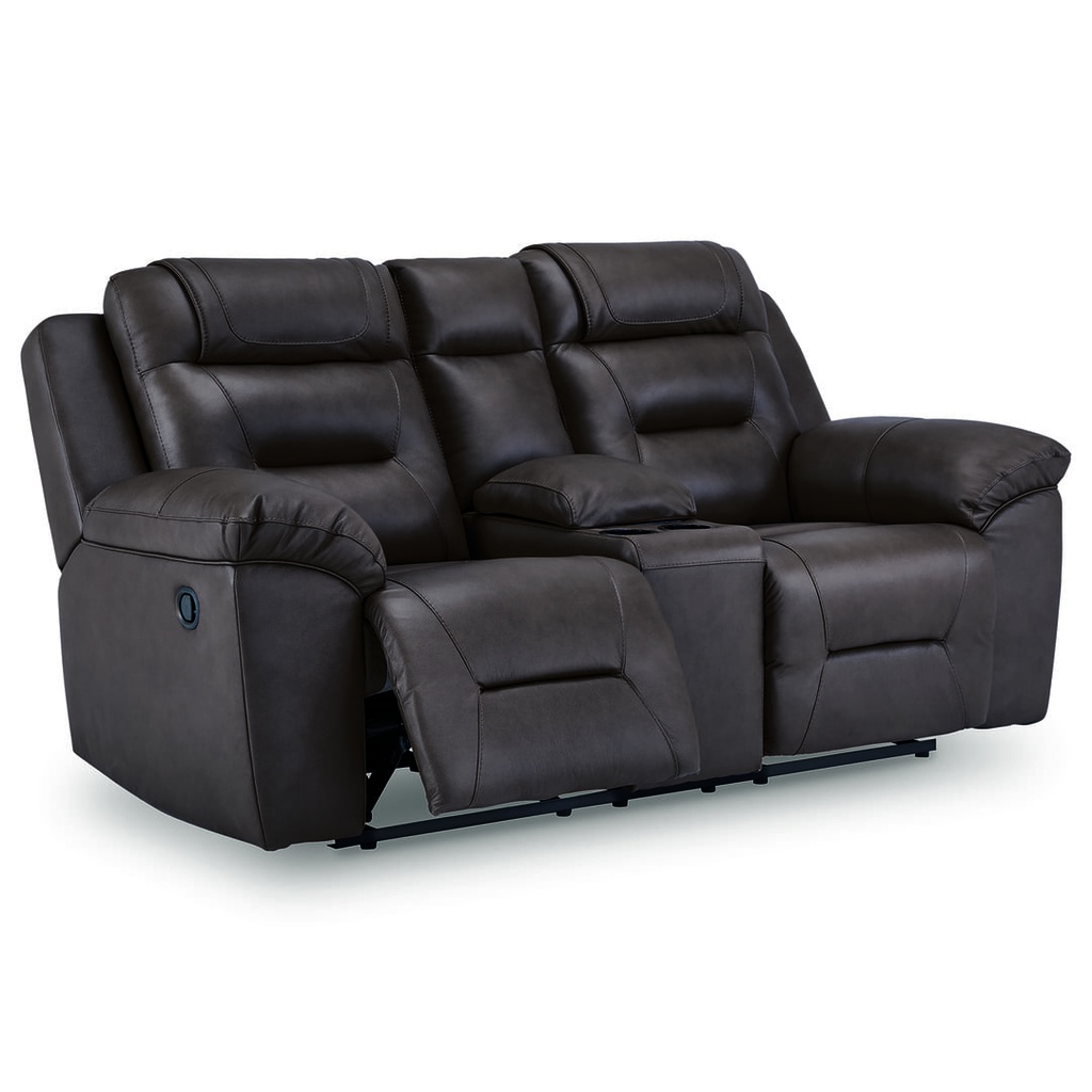 Ashley Beaman Peak DBL Rec Loveseat w/Console - Storm