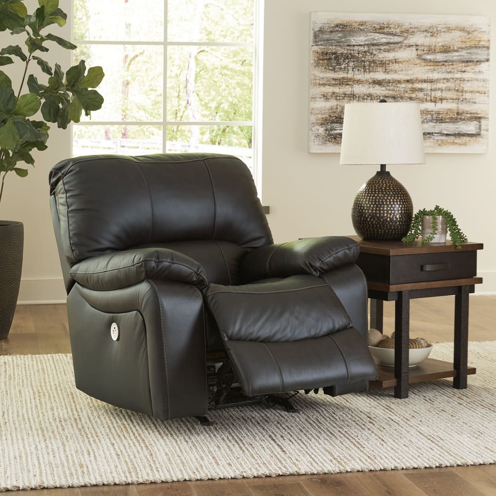 Ashley Leesworth Leather Power Recliner - Storm