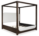 Ashley Breckington Queen Next-Gen Nuvella™ Performance Fabric Canopy Bedd - Dark Brown