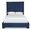 Ashley Coralayne Upholstered Queen Bed - Blue with Foundation M98