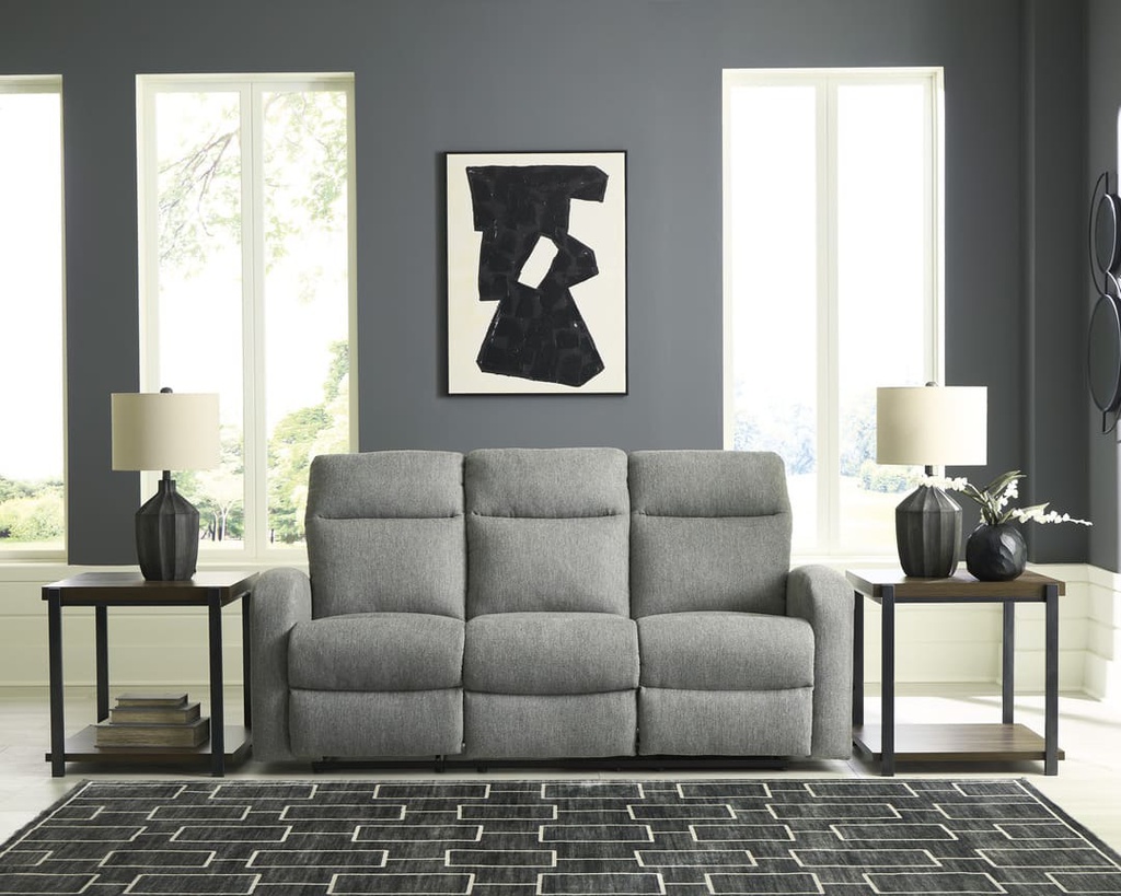 Ashley Moreau Place Reclining Sofa - Sterling