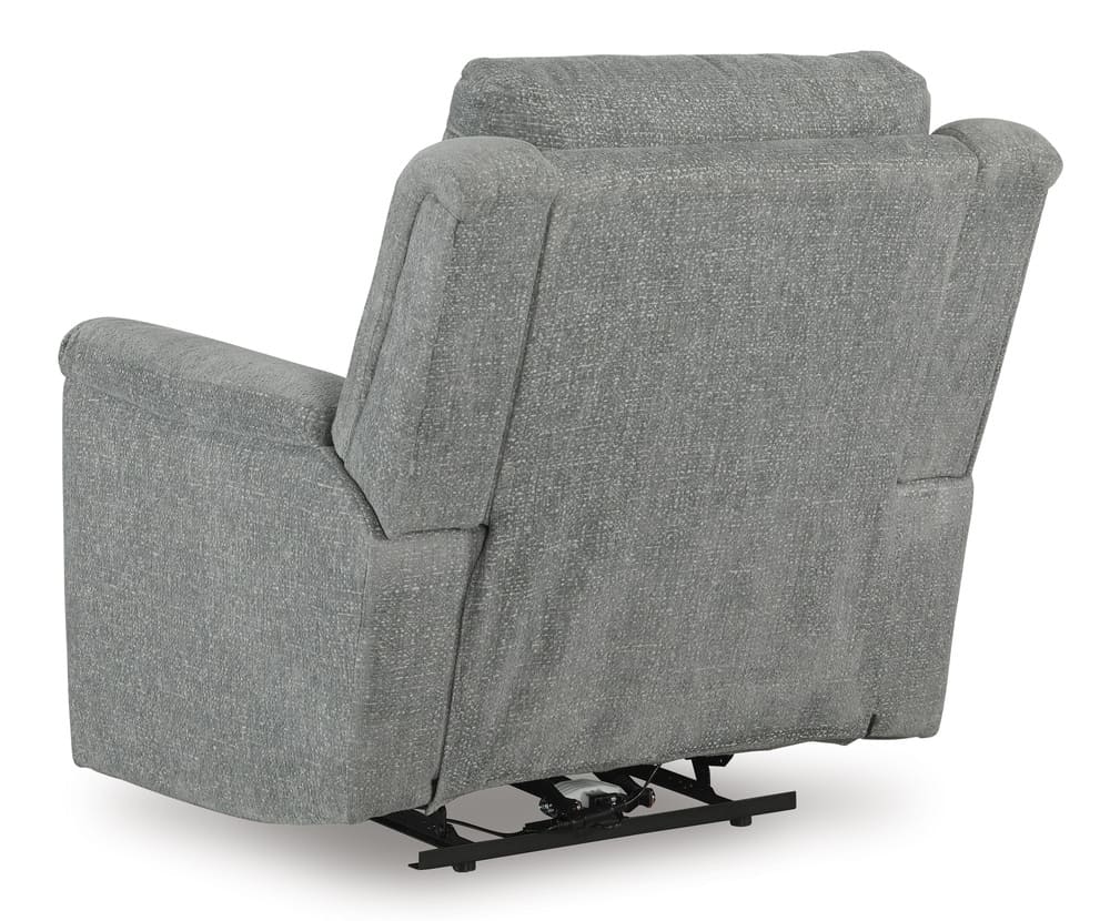 Ashley Overflow Power Recliner/ADJ Headrest - Steel