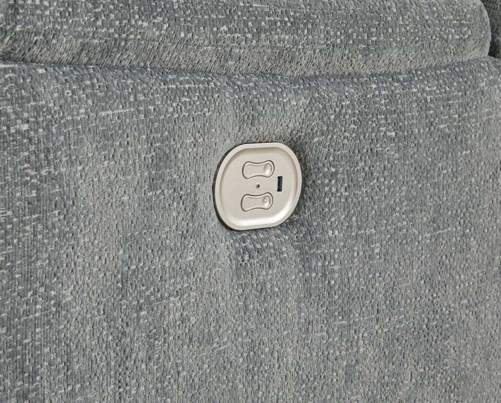 Ashley Overflow Next-Gen Nuvella™ Performance Fabric Dual Power Reclining Loveseat with Console