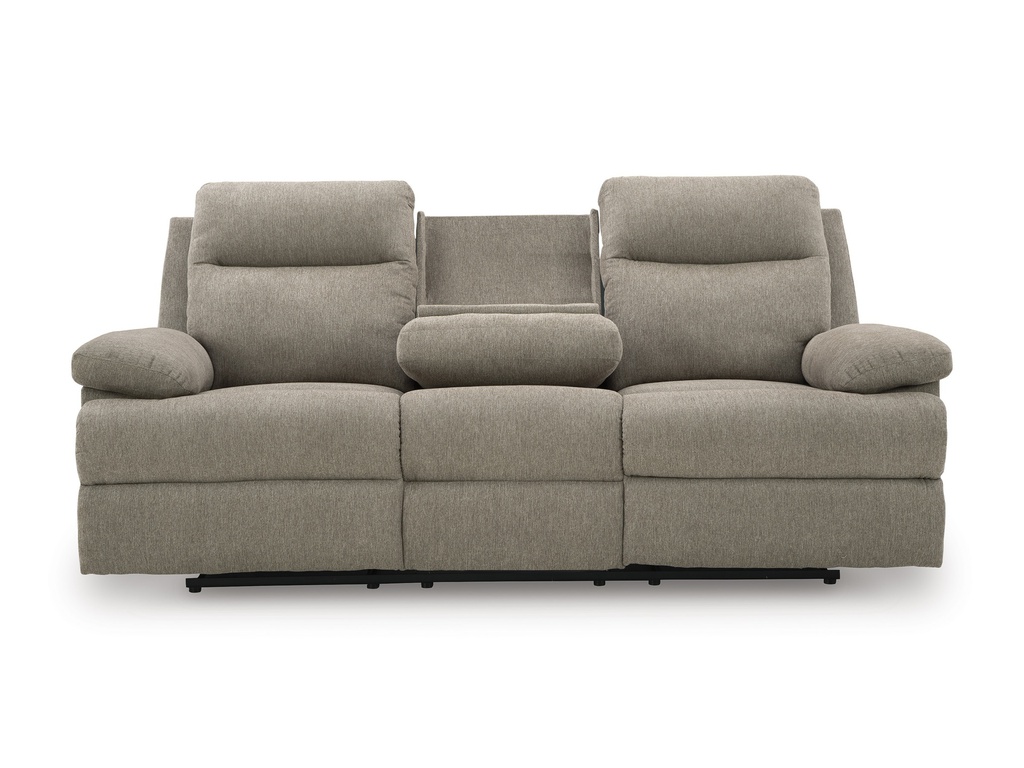 Ashley Tarrant Manual Reclining Sofa with Drop Down Table - Mocha