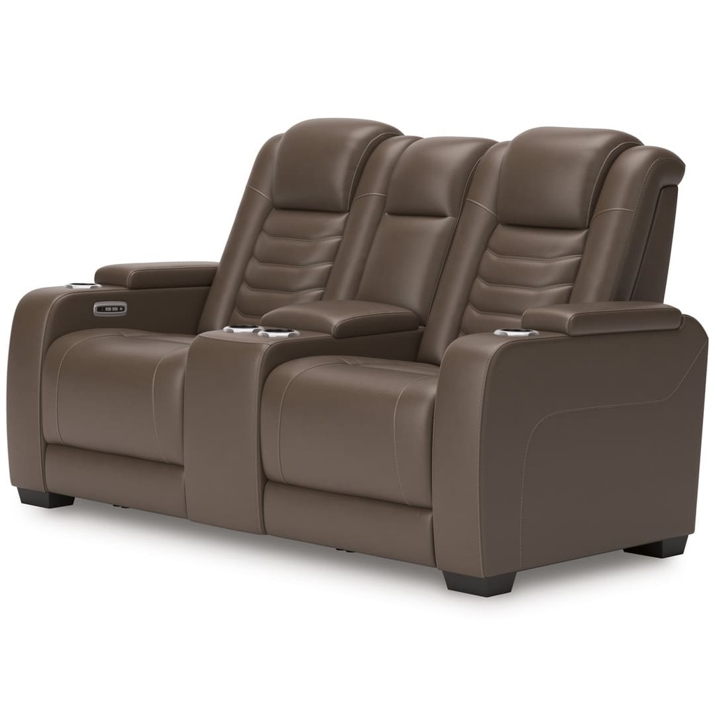 Ashley High Impact Power Reclining Loveseat with Console & Adjustable Headrest