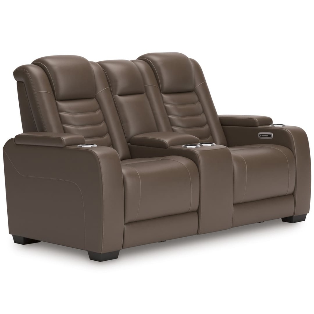 Ashley High Impact Power Reclining Loveseat with Console & Adjustable Headrest
