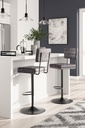 Ashley Strumford Bar Height Bar Stool with Seat and Back - Gray/Black