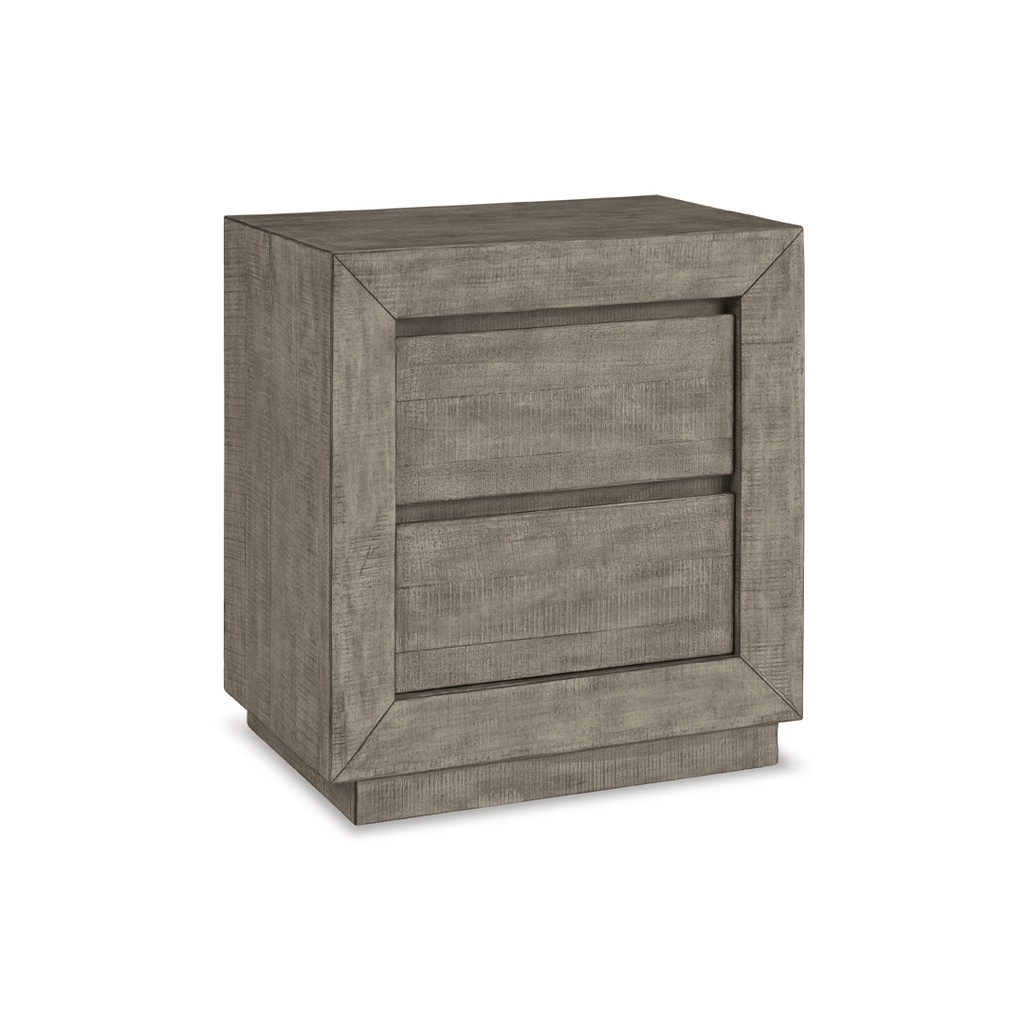 Ashley Langford Two Drawer Night Stand - Light Grayish Brown