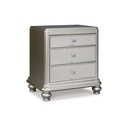 Ashley Coralayne Three Drawer Night Stand - Silver