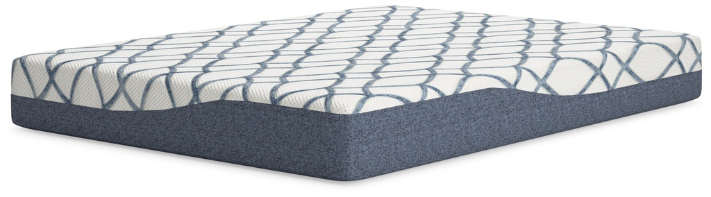 Ashley 10 Inch Chime Elite 2.0 Queen Mattress - Memory Foam - White/Blue - 10"