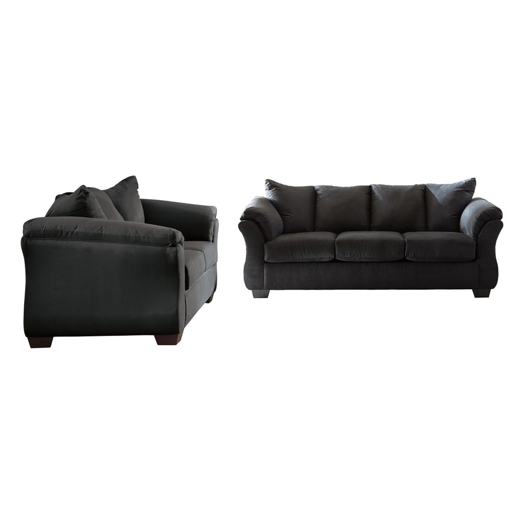 Ashley Darcy Sofa & Loveseat - Black Fabric Set