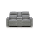 Ashley Moreau Place DBL Rec Loveseat w/Console - Sterling