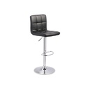 Ashley Bellatier Adjustable Height Bar Stool with Tufted Back - Black/Chrome Finish