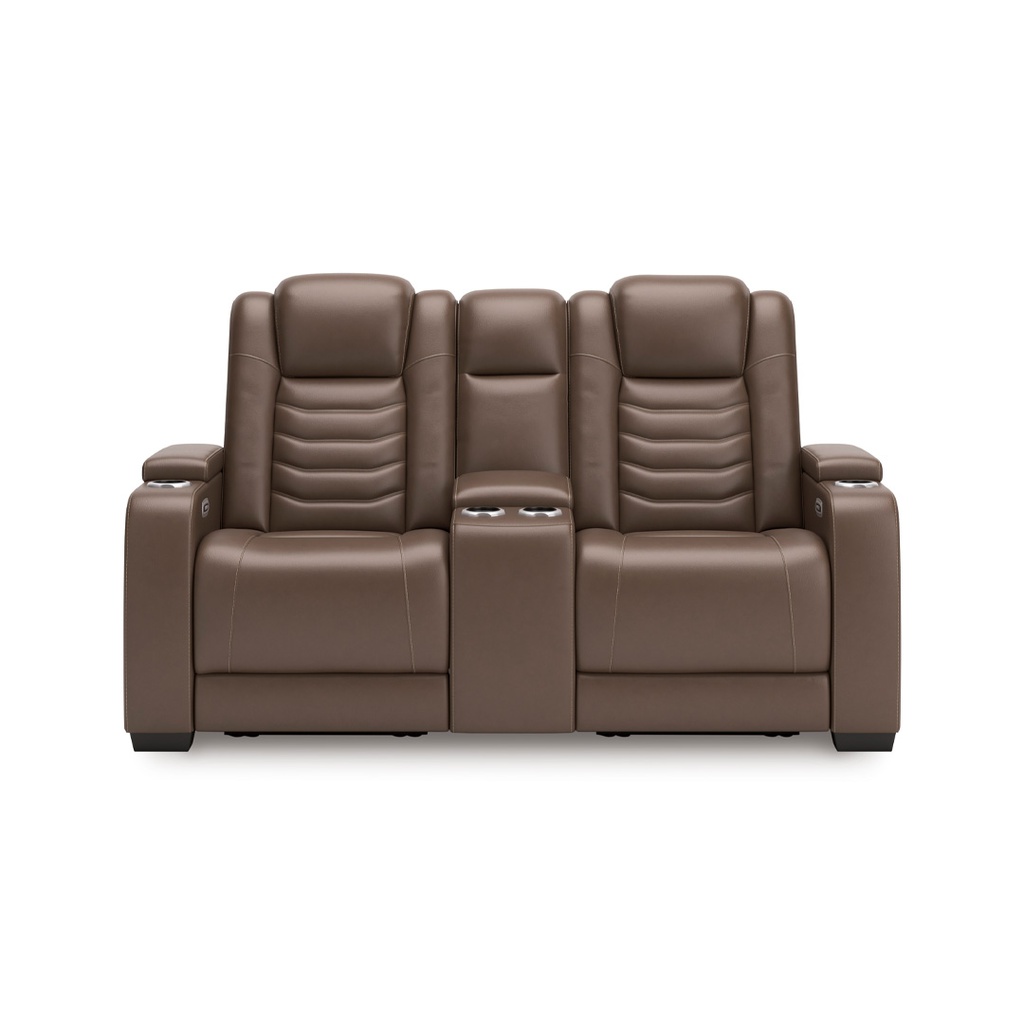 Ashley High Impact Power Reclining Loveseat with Console & Adjustable Headrest