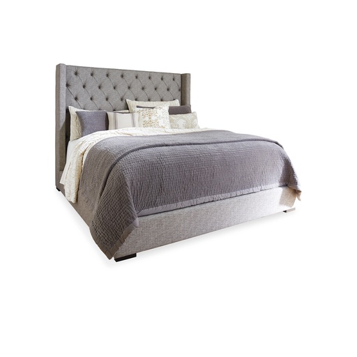 [B603-77-74-M60X32US] Ashley Sorinella Bed 5' with Foundation(M60) - Grey Fabric