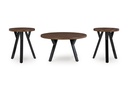 Ashley Elbrynn Occasional Table Set (3/Cn) - Brown/Black