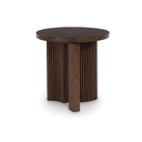 Ashley Korestone Round End Table - Dark Brown