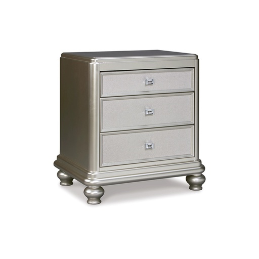 [B650-93] Ashley Coralayne Three Drawer Night Stand - Silver