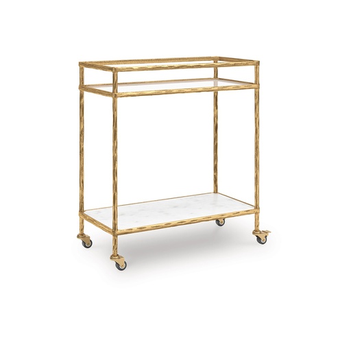 [A4000625] Ashley Plattfield Bar Cart - Antique Gold Finish
