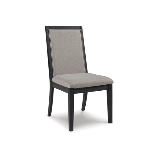 [D989-01] Ashley Foyland Dining Uph Side Chair (2/Cn) - Light Gray/Black