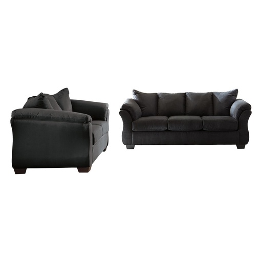 [7500835_38] Ashley Darcy Sofa & Loveseat - Black Fabric Set