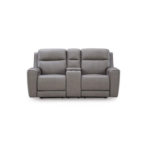 [U1090018] Ashley 5Z-Relaxation Dual Power Leather Reclining Loveseat with Console