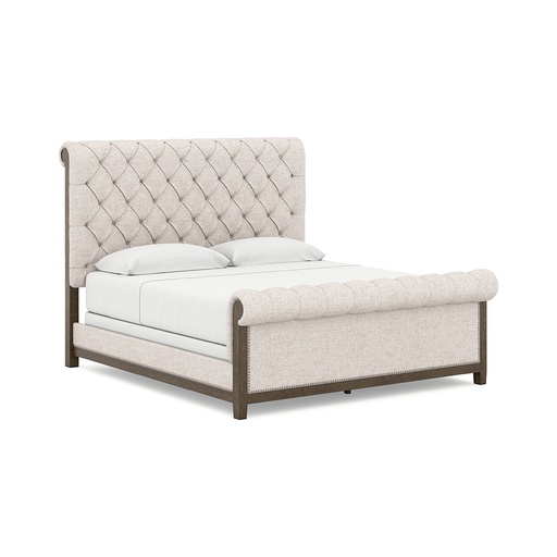 [B778-81W1-97W1] Ashley Hillcott Queen UPH Bed w/Roll Slats