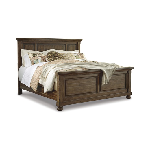 [B719-54-57-96] Ashley Flynnter Queen Panel Bed w/o Slats - Medium Brown