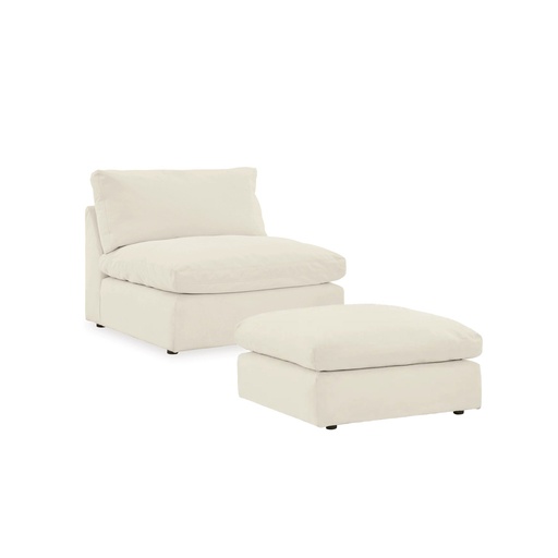 [1540446_08] Ashley Next-Gen Gaucho Armless Chair & Ottoman Set
