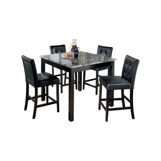 [D154-223] Ashley Maysville Square Counter Table Set (5/CN) - Black