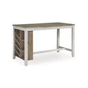 Ashley Skempton RECT Counter Table w/Storage - White/Light Brown