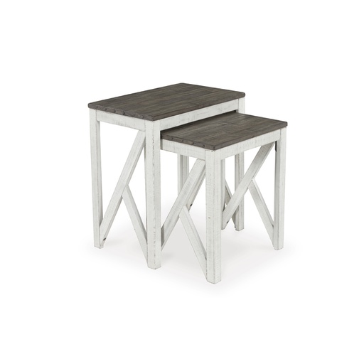 [T814-16] Ashley Havalance Nesting End Tables (2/CN) - Gray/White