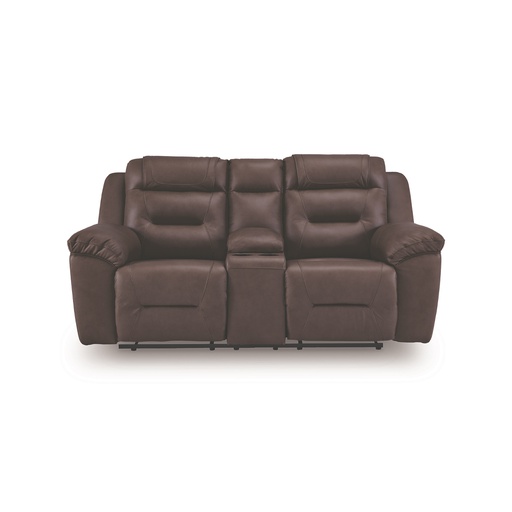 [U1143494] Ashley Beaman Peak DBL Rec Loveseat w/Console - Storm