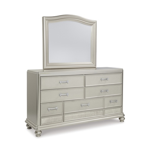[B650-31-136] Ashley Coralayne Dresser with Mirror - Silver